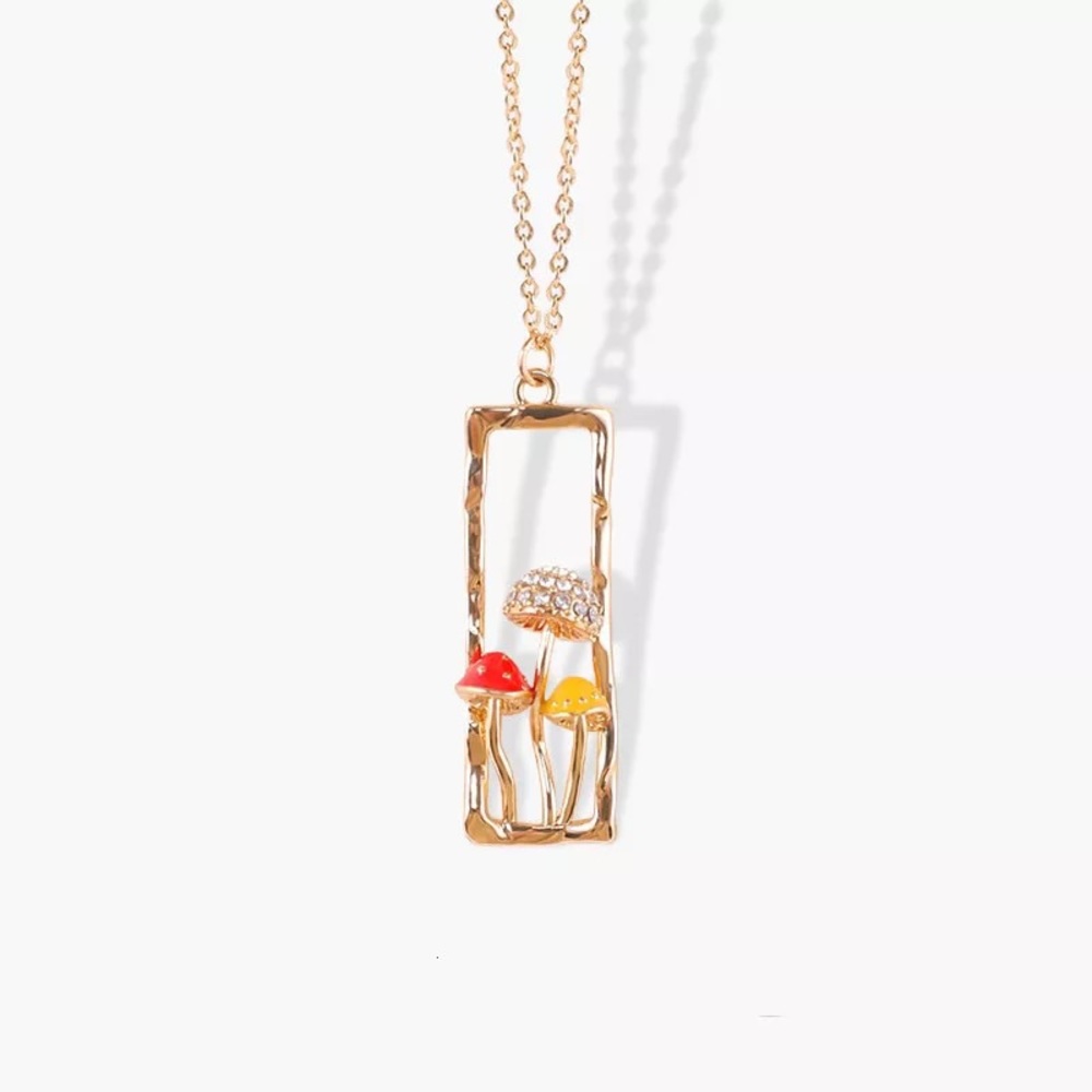 Mushroom Trio Pendant Necklace - Picture 5 of 11
